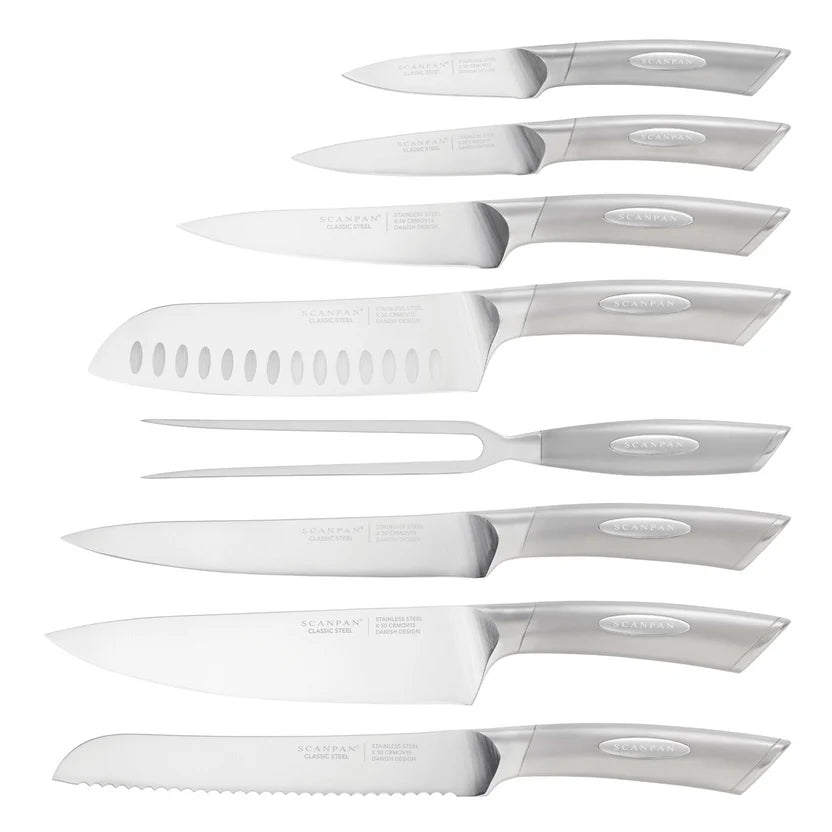 Classic Steel 9 Piece Knife Block Set