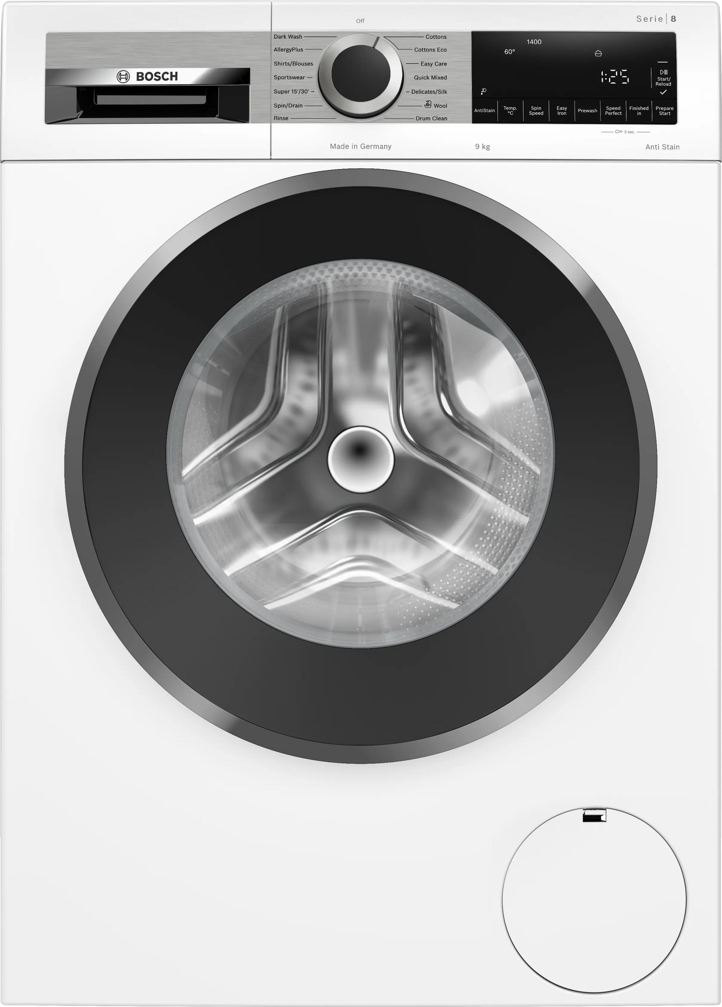 Bosch Series 8 Washing machine, front loader 9 kg 1400 rpm