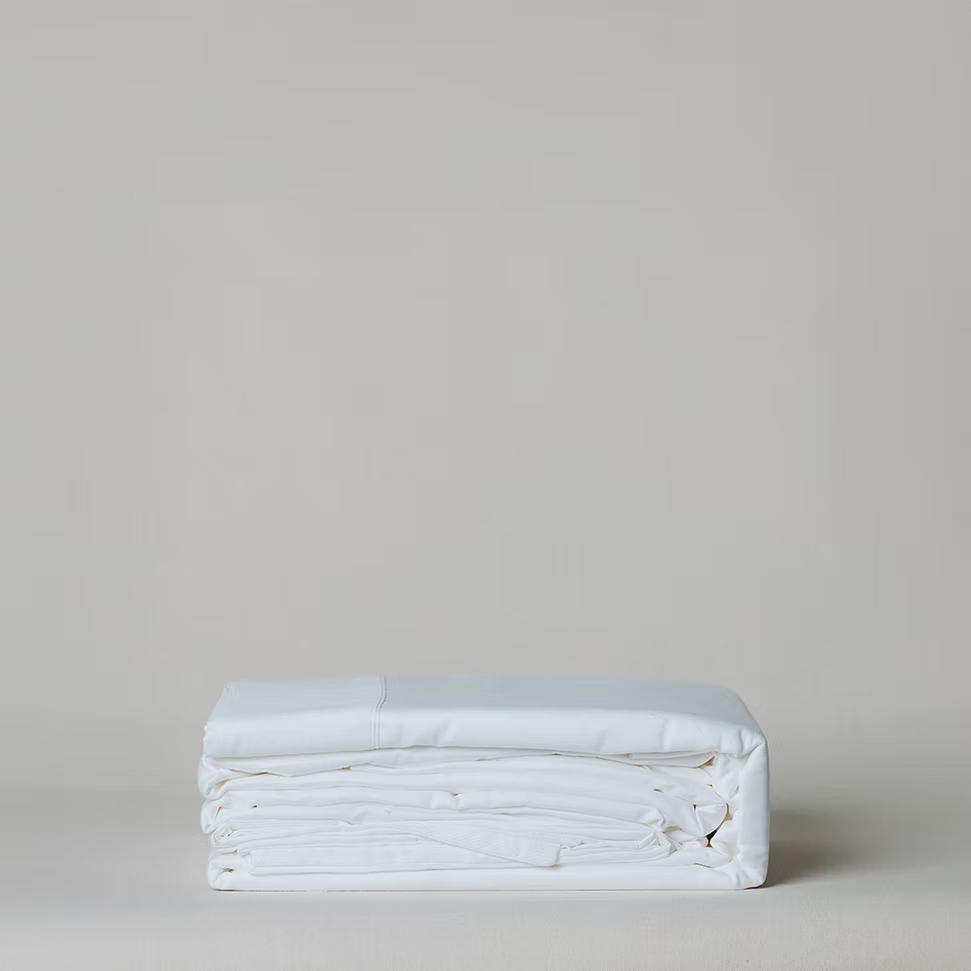 300TC 100% Cotton Sateen Sheet Set - White