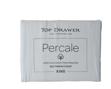 300TC Percale Sheet Set - Silver