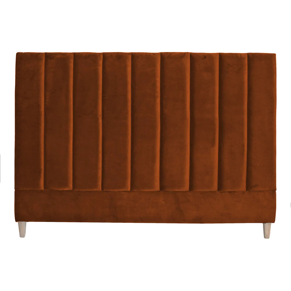 Penelope Velvet Ochre Headboard - King