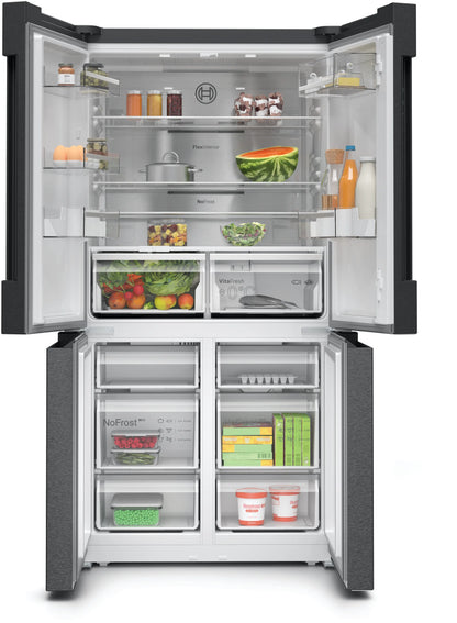Bosch Series 6 605L French Door Fridge Freezer Black Stainless