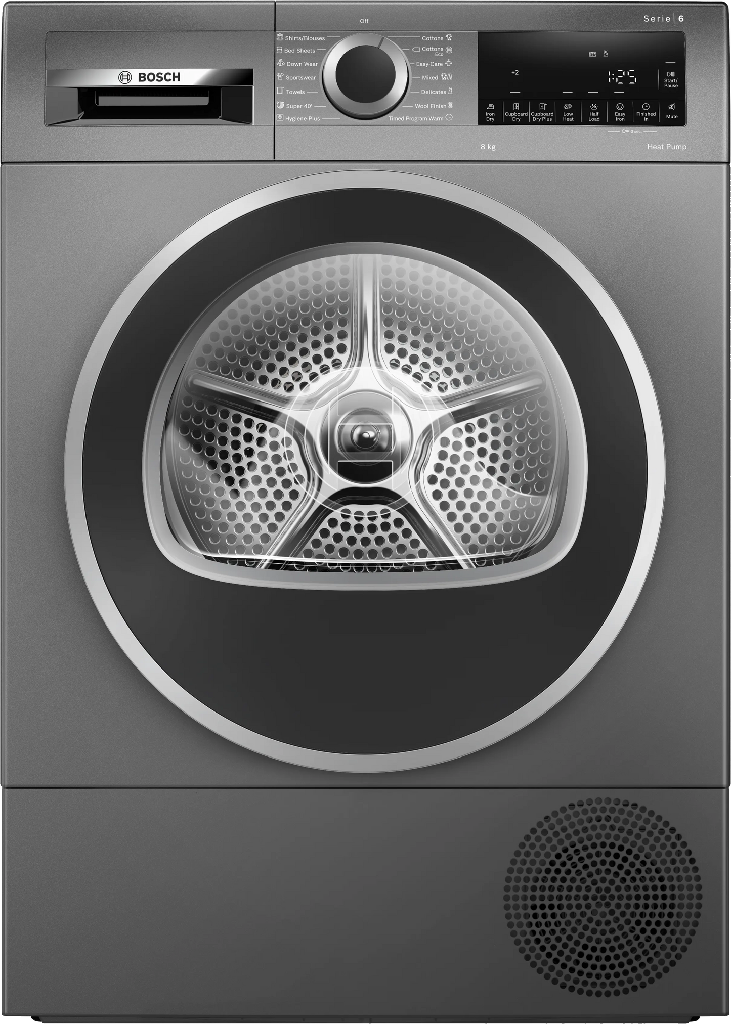 Bosch Series 6 Heat pump tumble dryer 8 kg Cast iron grey