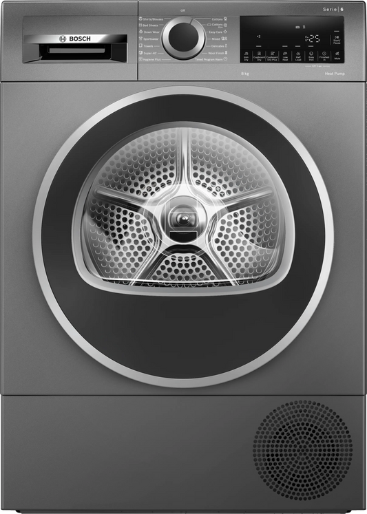 Bosch Series 6 Heat pump tumble dryer 8 kg Cast iron grey