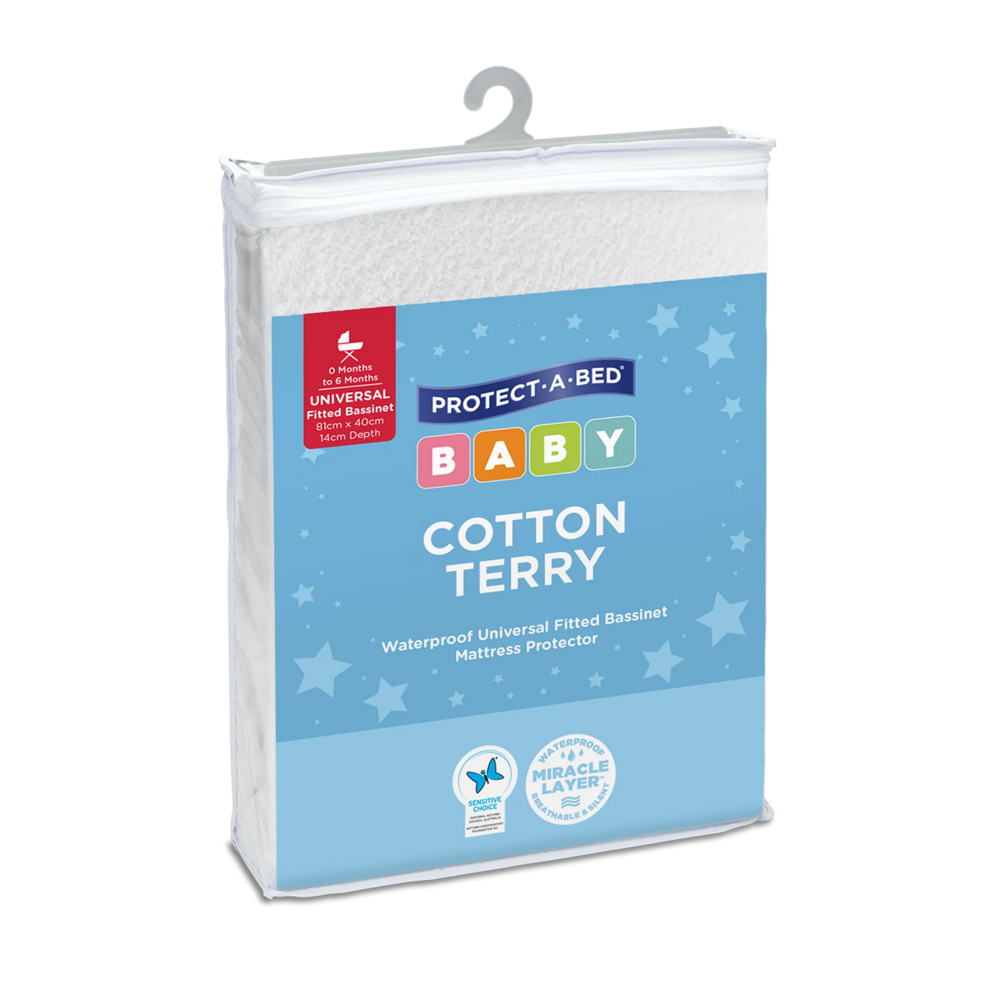 Cotton Terry Fitted Waterproof Bassinet Mattress Protector
