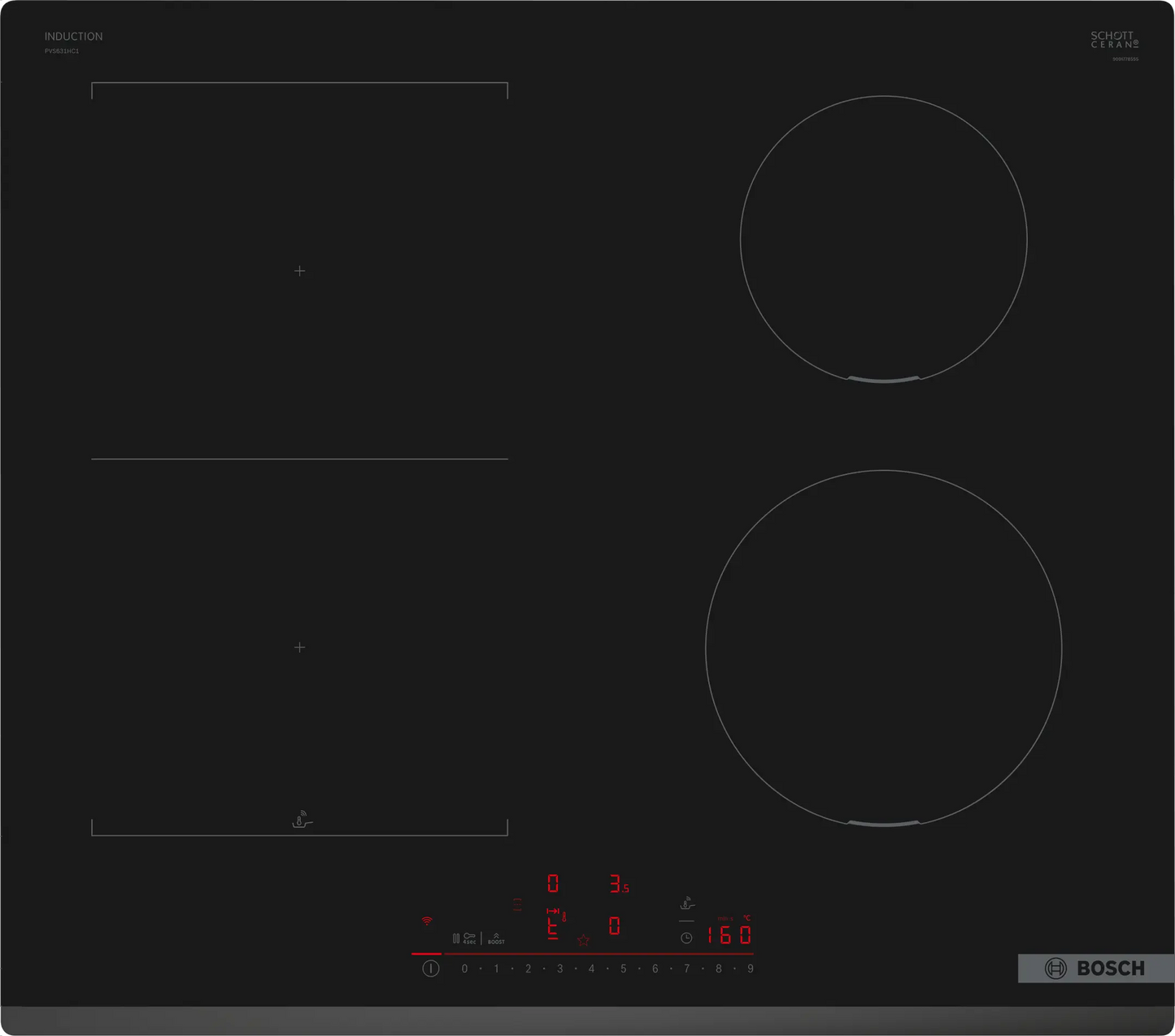 Bosch Series 6 Induction cooktop 60 cm surface mount without frame