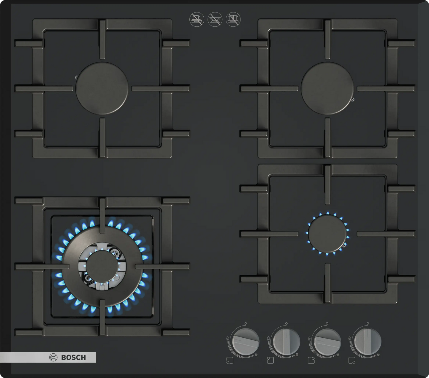 Bosch Series 4 Gas cooktop 60 cm Tempered glass, Black