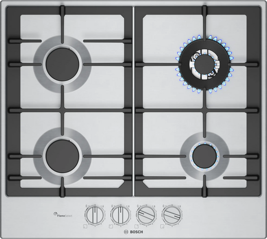 BoschSeries 6 Gas cooktop 60 cm Stainless steel