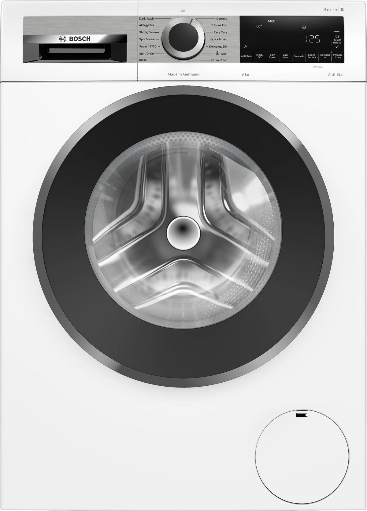 Bosch Series 8 Washing machine, front loader 9 kg 1400 rpm