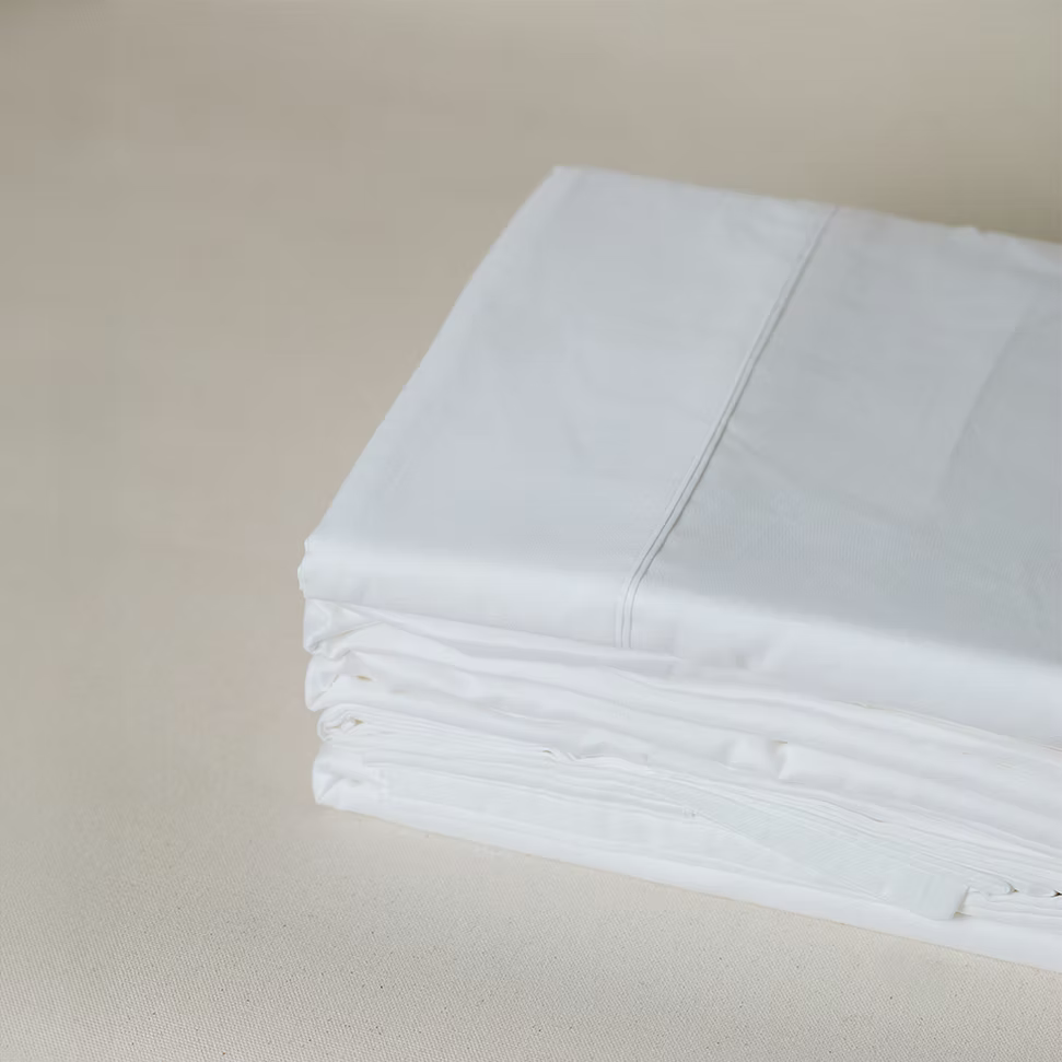 300TC 100% Cotton Sateen Sheet Set - White