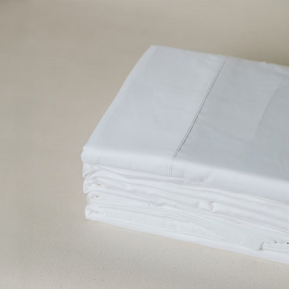 300TC 100% Cotton Sateen Sheet Set - White