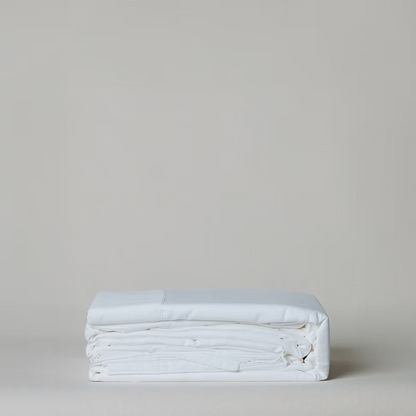 300TC 100% Cotton Sateen Sheet Set - White