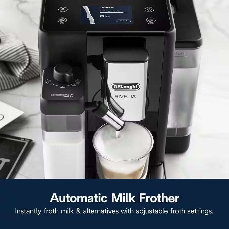 DeLonghi Rivelia With Auto Milk Fully Automatic Coffee Machine Black