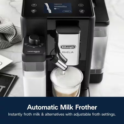 DeLonghi Rivelia With Auto Milk Fully Automatic Coffee Machine Black