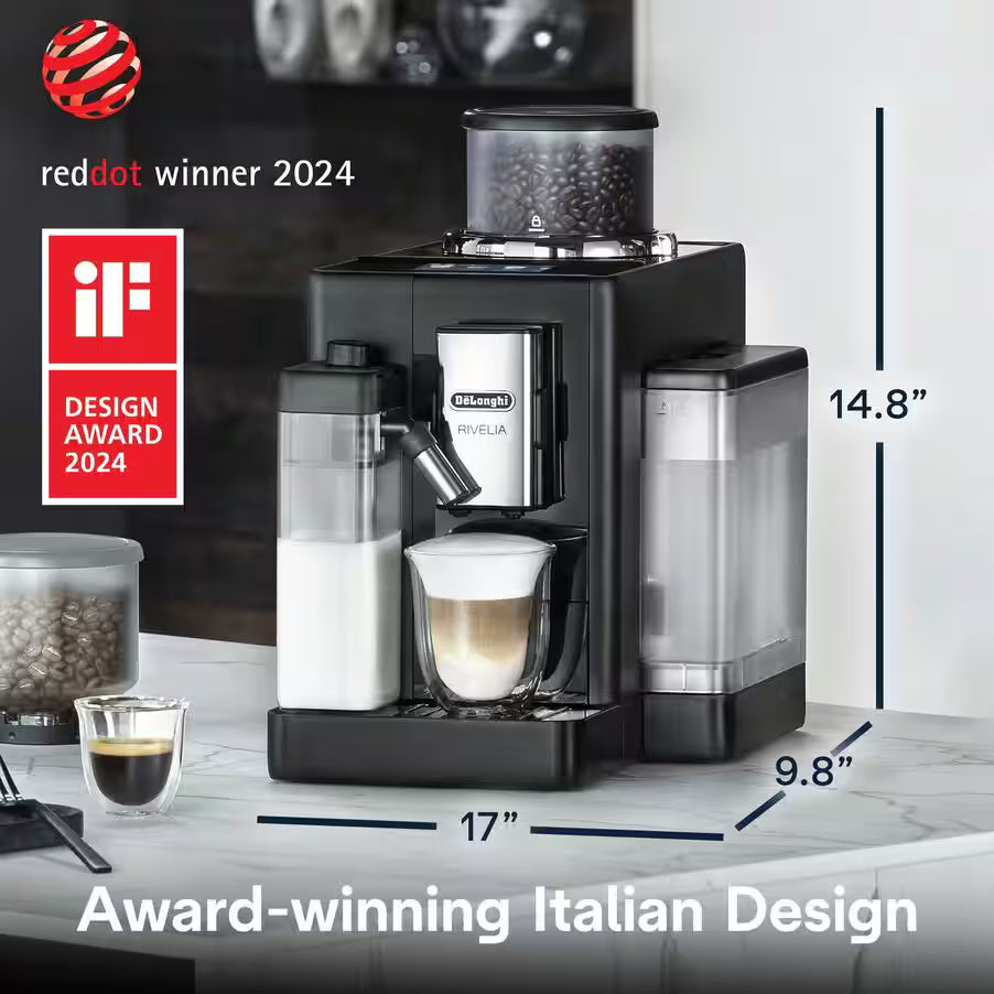 DeLonghi Rivelia With Auto Milk Fully Automatic Coffee Machine Black