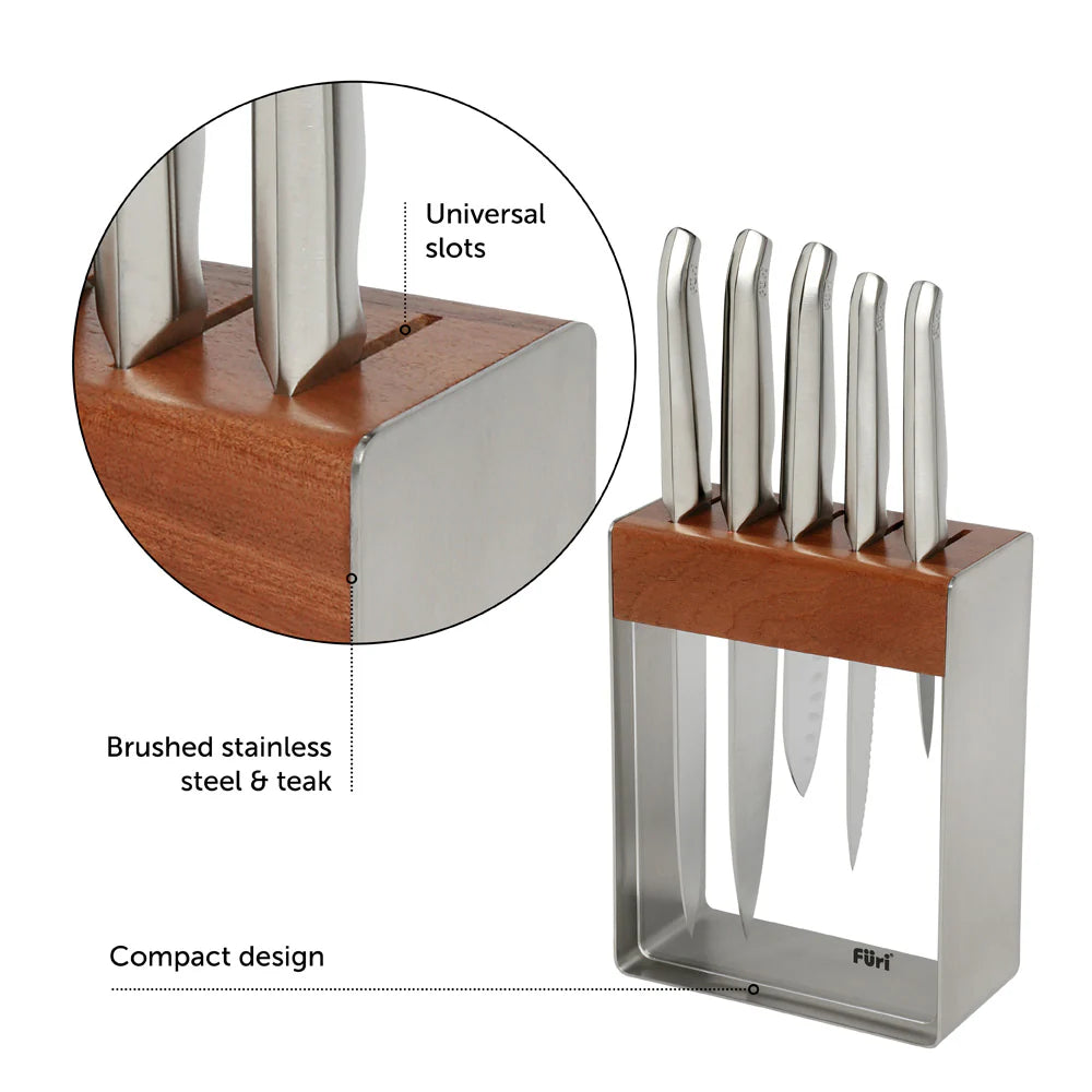 Füri Pro Stainless Steel Knife Block Set - 7 Piece