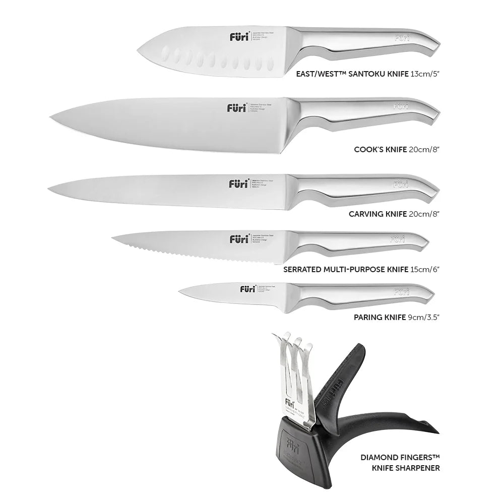 Füri Pro Stainless Steel Knife Block Set - 7 Piece