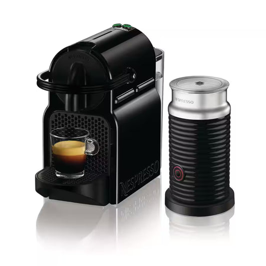 DeLonghi Nespresso Inissia Capsule Coffee Machine with Aeroccino Black