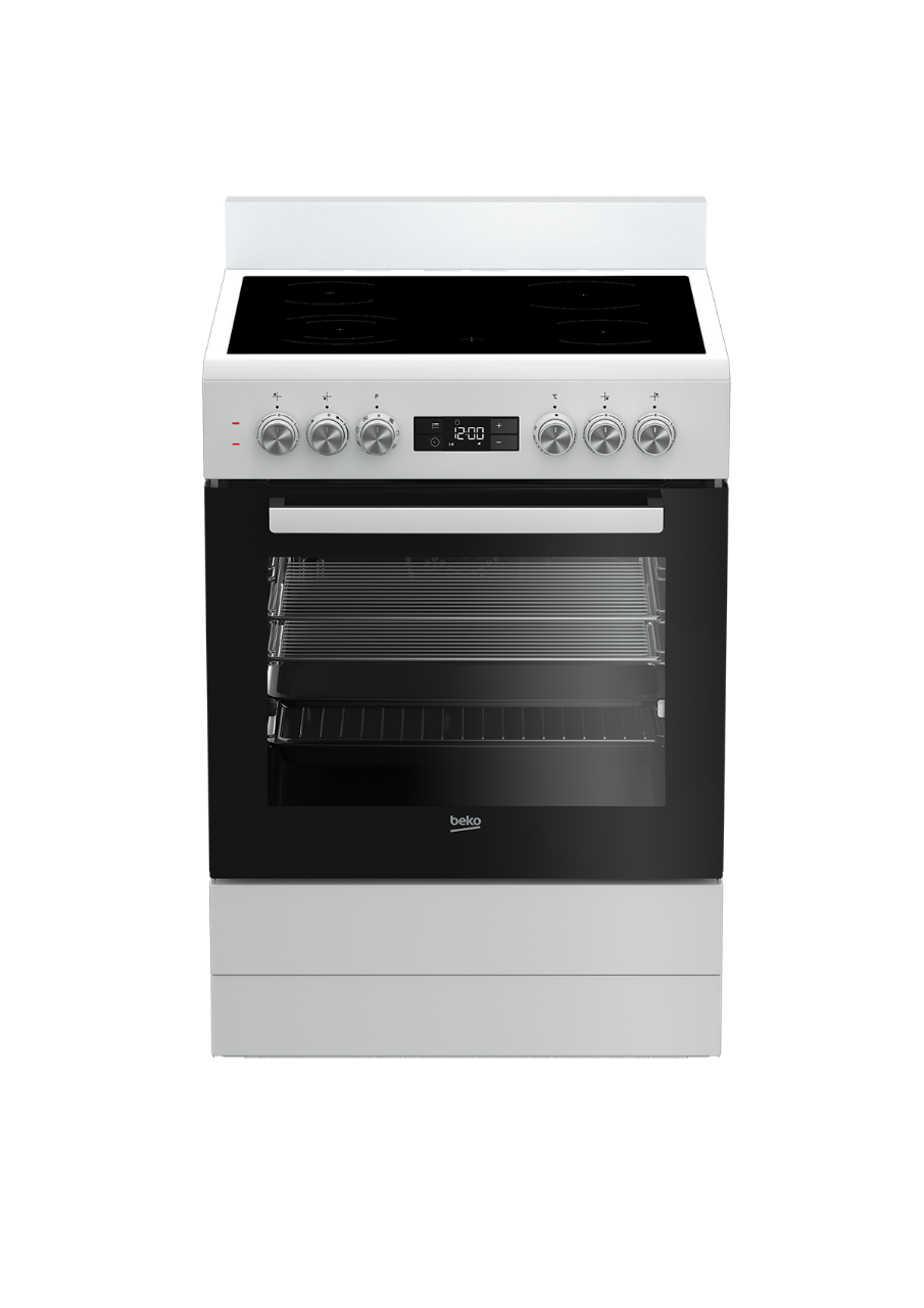 Beko 60cm White Ceramic Freestanding Cooker