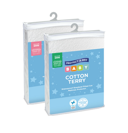 Cotton Terry Fitted Waterproof Cot Mattress Protector