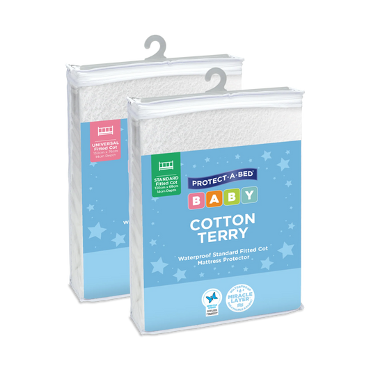 Cotton Terry Fitted Waterproof Cot Mattress Protector