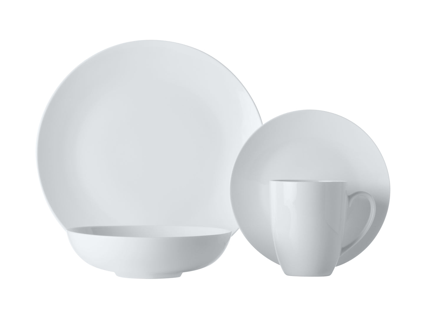 Maxwell & Williams White Basics Fitzrovia Coupe Dinner Set 16 Piece Gift Boxed