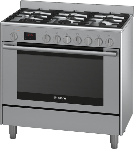 Bosch Series 6 Dual fuel range cooker Stainless steel