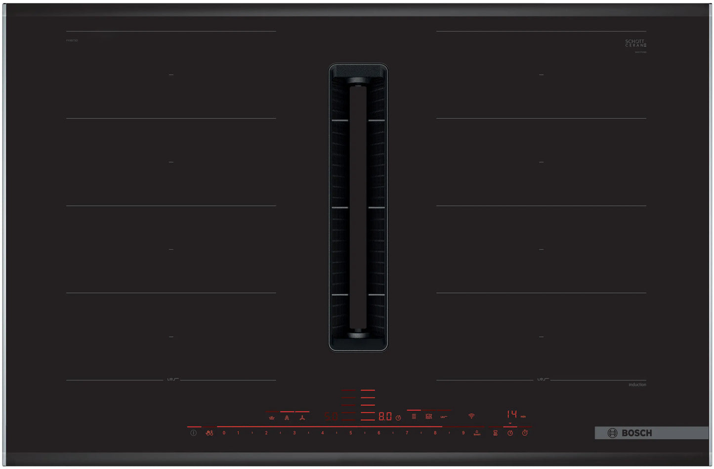 Bosch Series 8 Induction cooktop 80 cm surface mount with frame