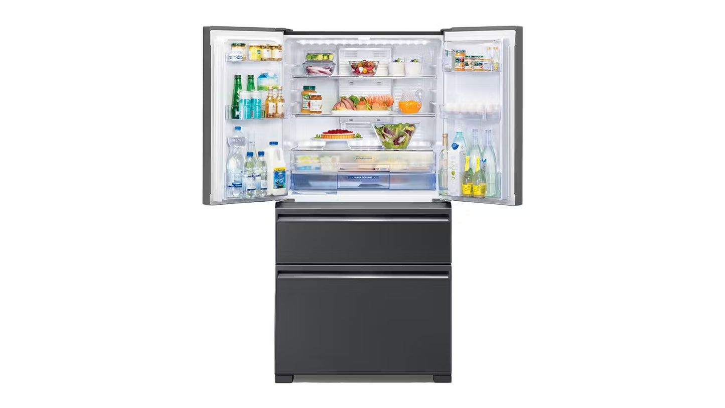 Mitsubishi Electric LX Designer Series 564L Multi Drawer Fridge Freezer - Glass Gunmetal