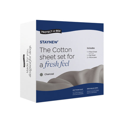 Protect-A-Bed Staynew® Cotton Sheet Set Charcoal