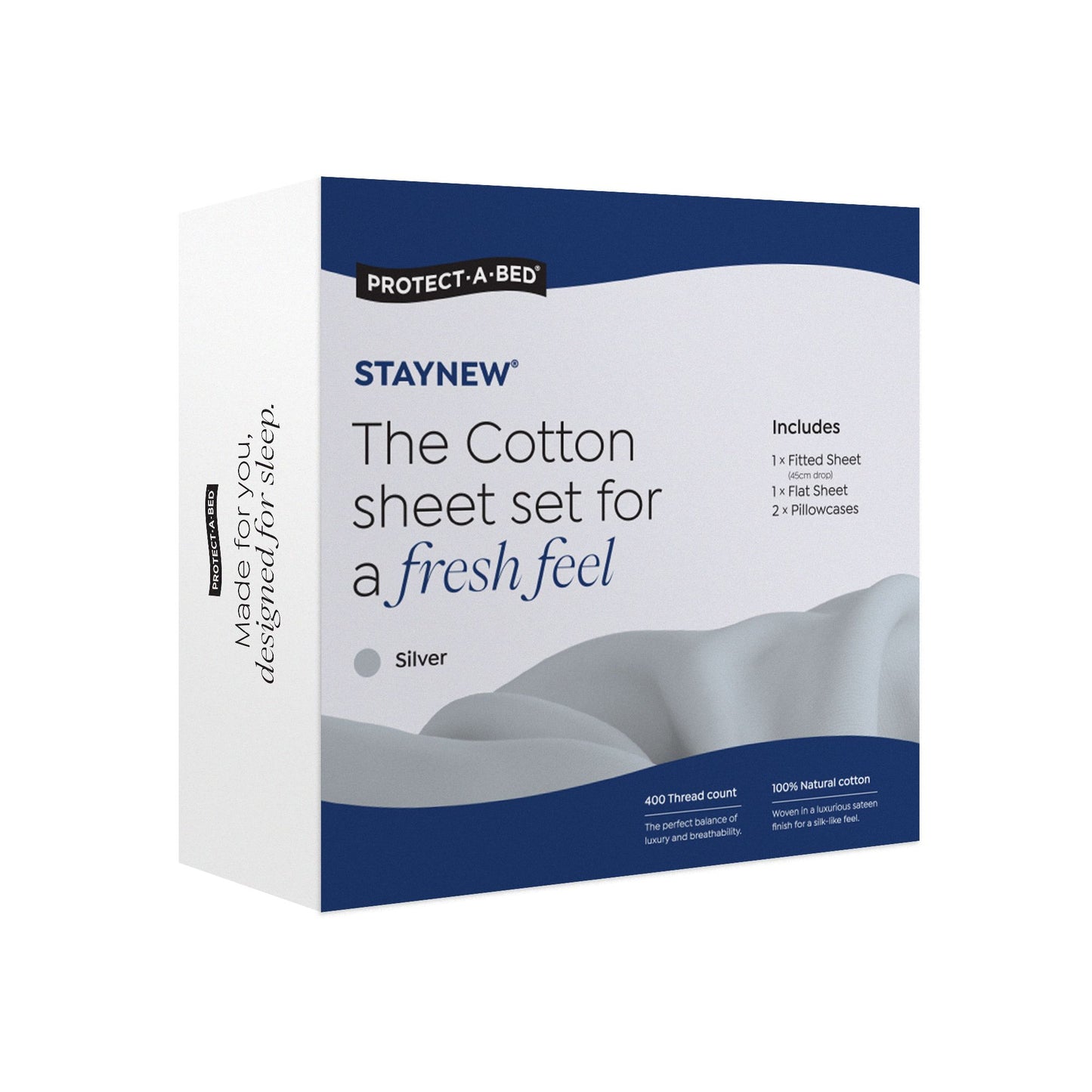 Protect-A-Bed Staynew® Cotton Sheet Set Silver