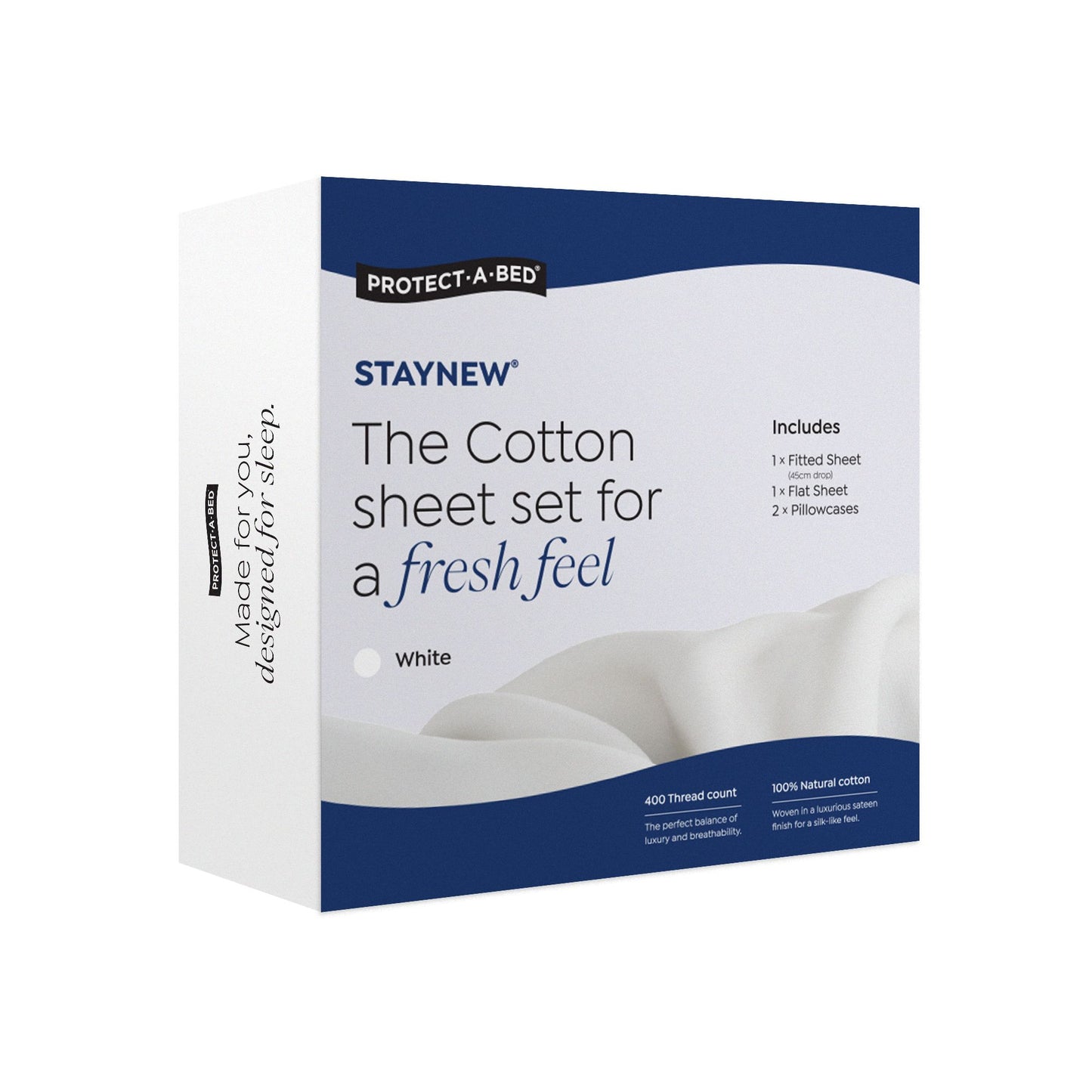 Protect-A-Bed Staynew® Cotton Sheet Set White