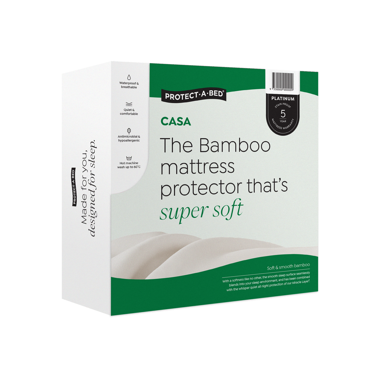 Casa Bamboo Jersey Fitted Waterproof Mattress Protector