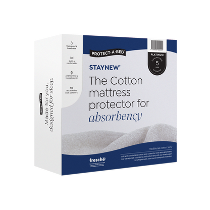 StayNew Cotton Terry Fitted Waterproof Mattress Protector by Protect-A-Bed
