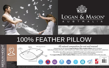 Logan & Mason 100% FEATHER PILLOW