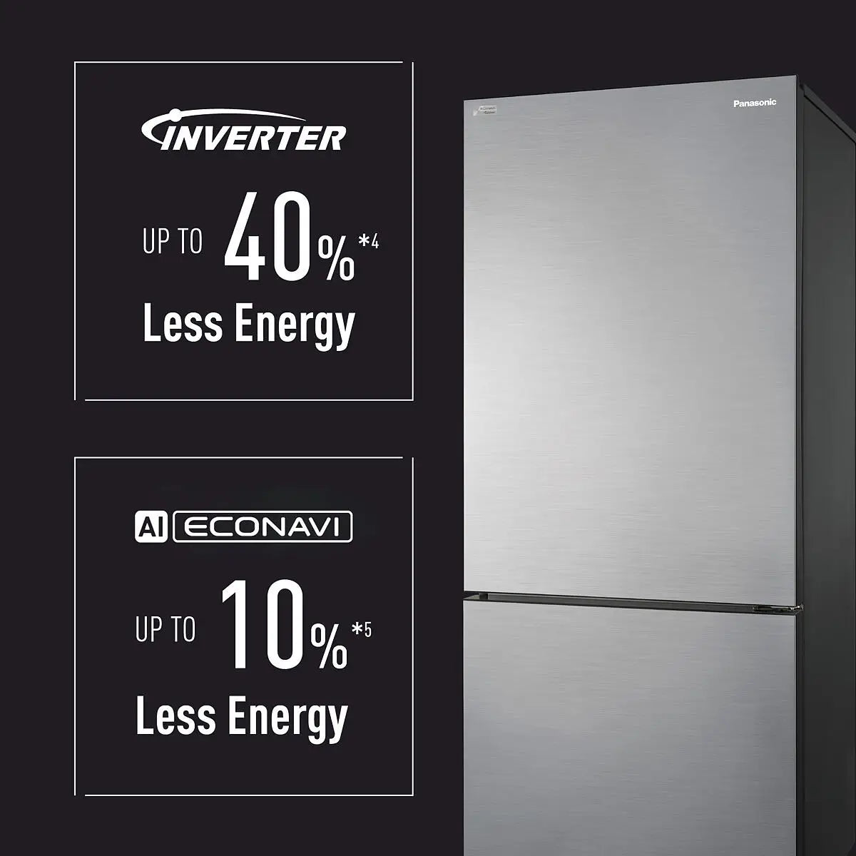 Panasonic 380L Bottom Mount Fridge Freezer (Black)
