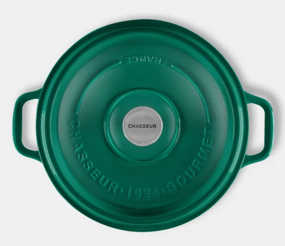 CHASSEUR Gourmet Round French Oven 26cm/5 Litre Cast Iron, Jade