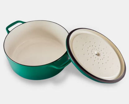 CHASSEUR Gourmet Round French Oven 26cm/5 Litre Cast Iron, Jade