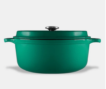 CHASSEUR Gourmet Round French Oven 26cm/5 Litre Cast Iron, Jade
