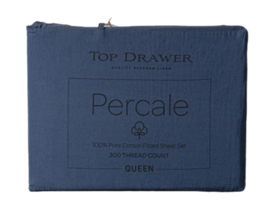 300TC Percale Sheet Set - Midnight