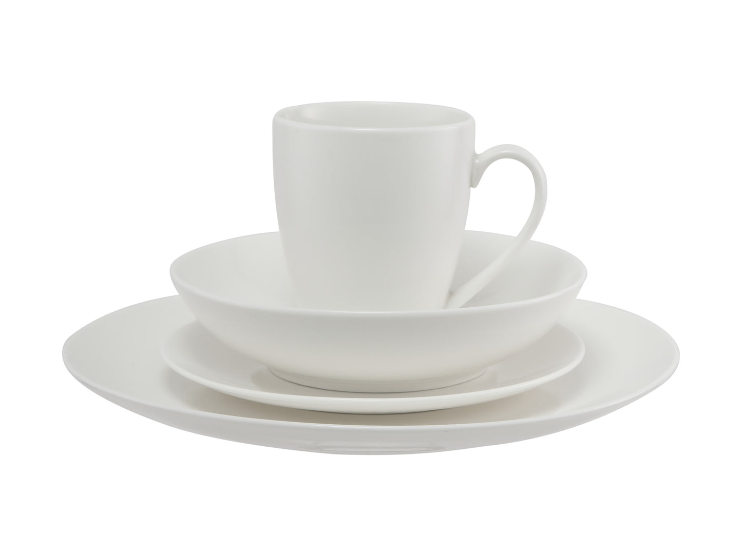 Maxwell & Williams White Basics Fitzrovia Coupe Dinner Set 16 Piece Gift Boxed