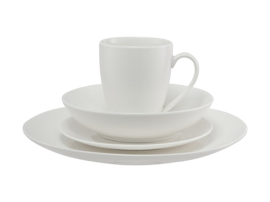 Maxwell & Williams White Basics Fitzrovia Coupe Dinner Set 16 Piece Gift Boxed