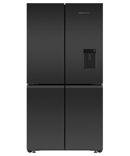 Fisher & Paykel 538L Black Glass Quad Door Fridge/Freezer