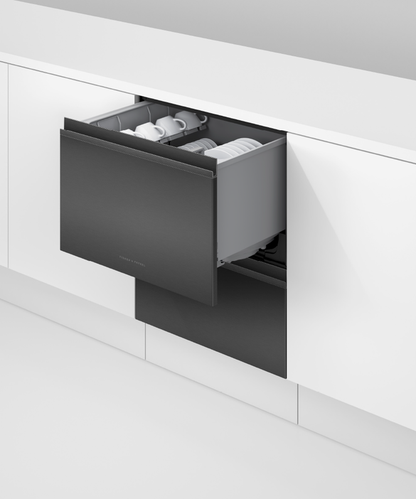 Fisher and Paykel Black Stainless Double Dishdraw