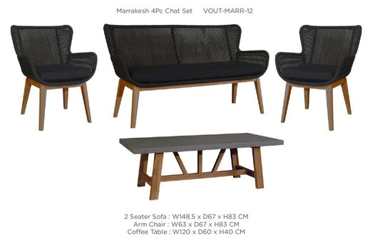 Marrakesh 4 Piece Outdoor Chat Set