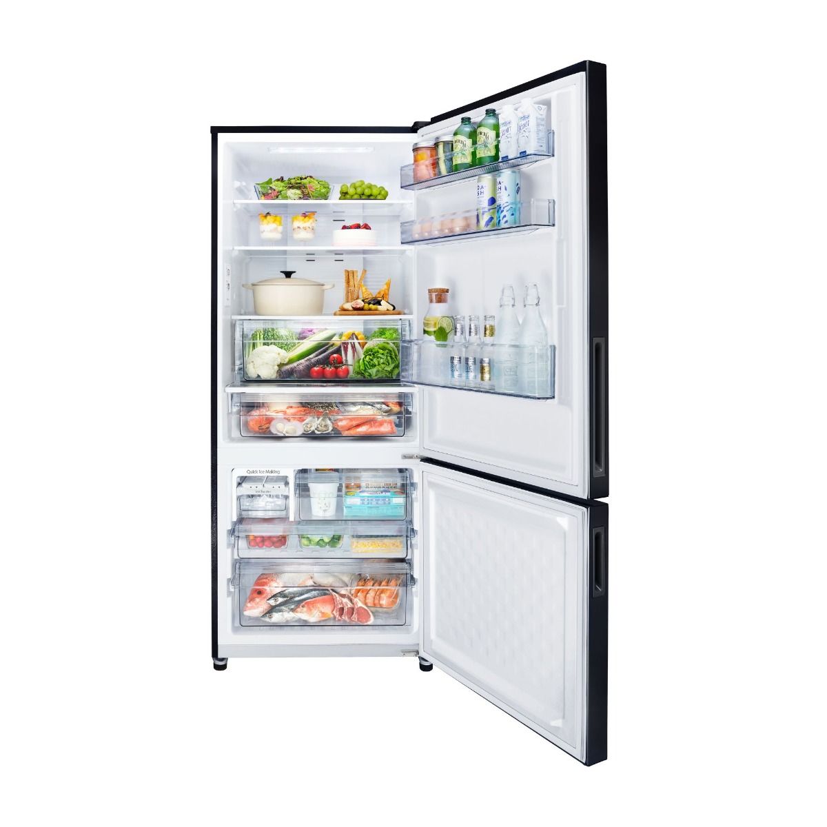 Panasonic 380L Bottom Mount Fridge Freezer (Black)
