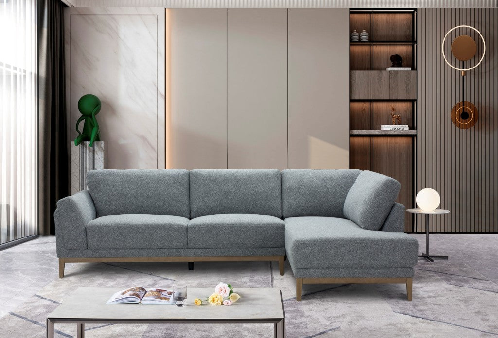 Troy 3 Seater w/RHF Chaise - Steel