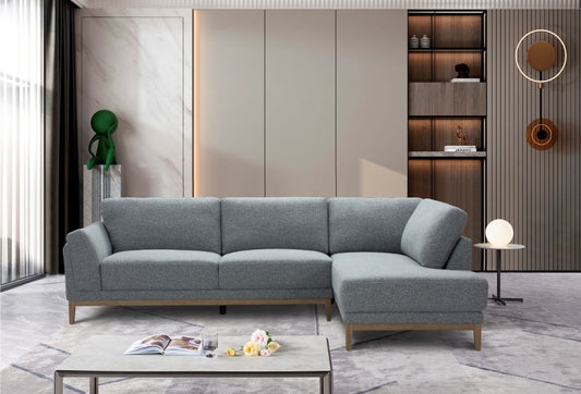 Troy 3 Seater w/RHF Chaise - Steel